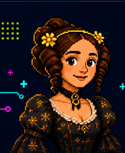 Pixel-Porträt von Ada Lovelace